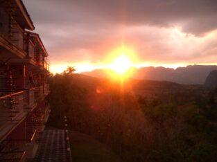 Sunrise over Hotel Los Jazmines Vinales Cuba