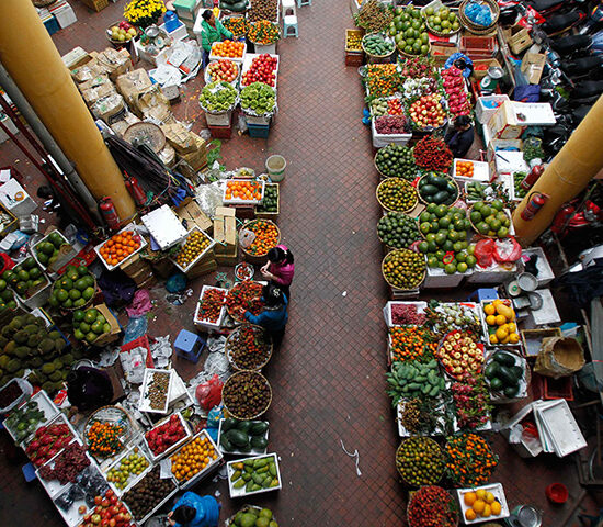 Hanoi, Vietnam: Fruit on display at the Hom market