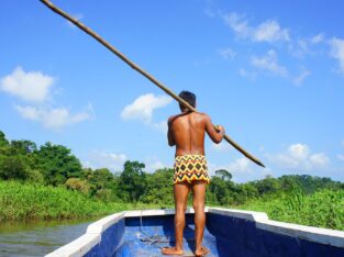 Panama, Bocas del Toro Archipelago, indigenous man
