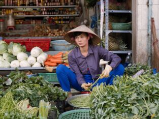 Vietnam street market fruit shop