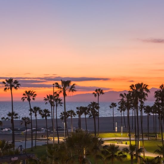 Venice Beach at sunset LA