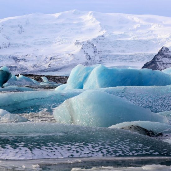 Iceland frozen lake
