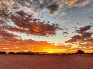 Sunset over Desert Quiver Camp